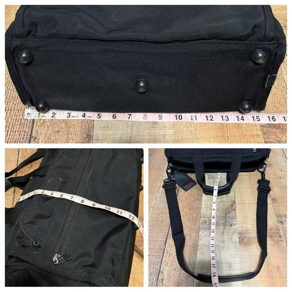 TUMI USA ALPHA BLACK BALLISTIC NYLON VINTAGE MESSENGER BRIEFCASE BAG